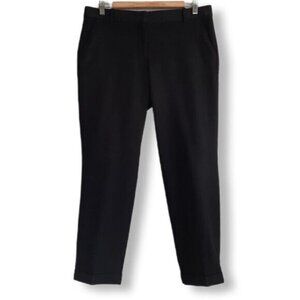 J. CREW / Cafe Capri Tollegno 1900 Cropped Pants Black Neutral Sz 8 Flawed